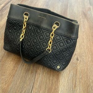 Tory Burch Fleming Triple Compartment Leather Tote